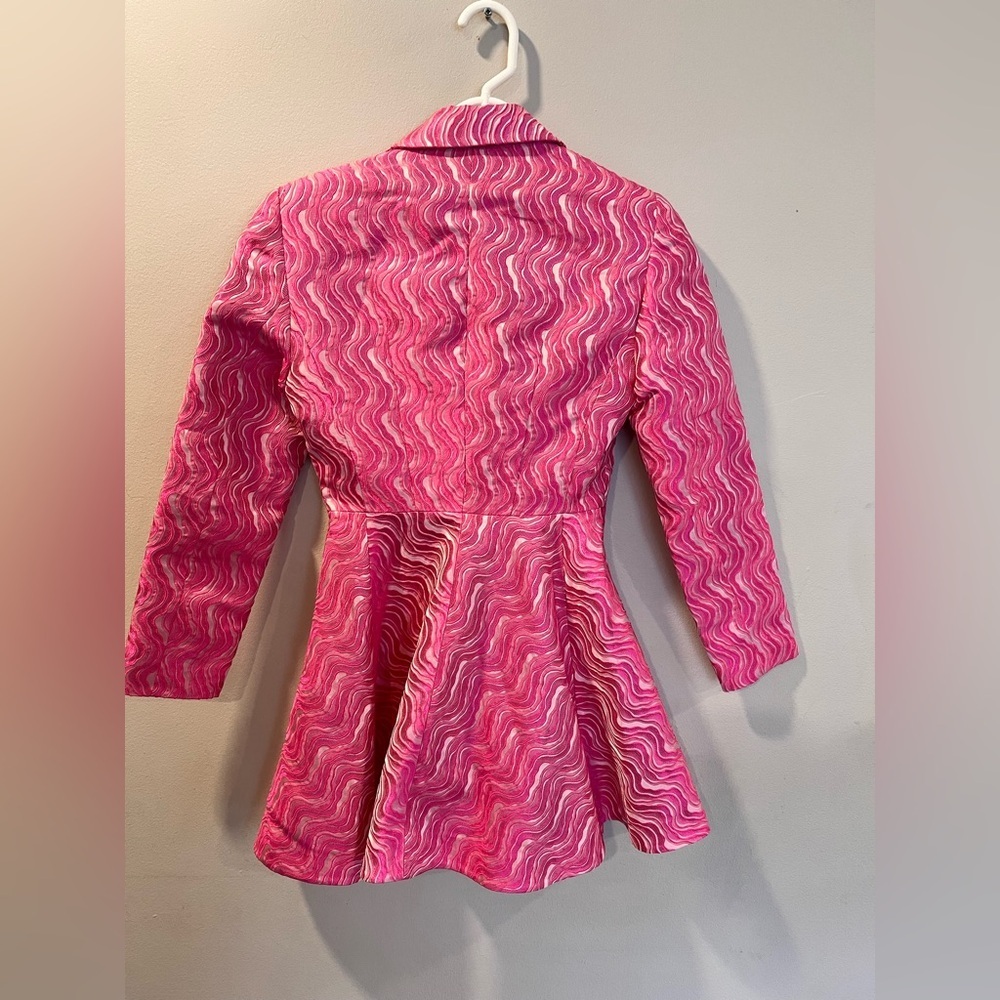 Rotate Birger Christensen Number 23 Pink Wave Jacquard Blazer Min Dress Sz 34 - Picture 8 of 11